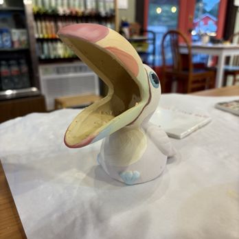 Mudhouse Pottery Painting - toucan before firing - Paint-Your-Own Pottery Near Me - Issaquah, Washington