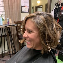 Bob hair cut with highlights