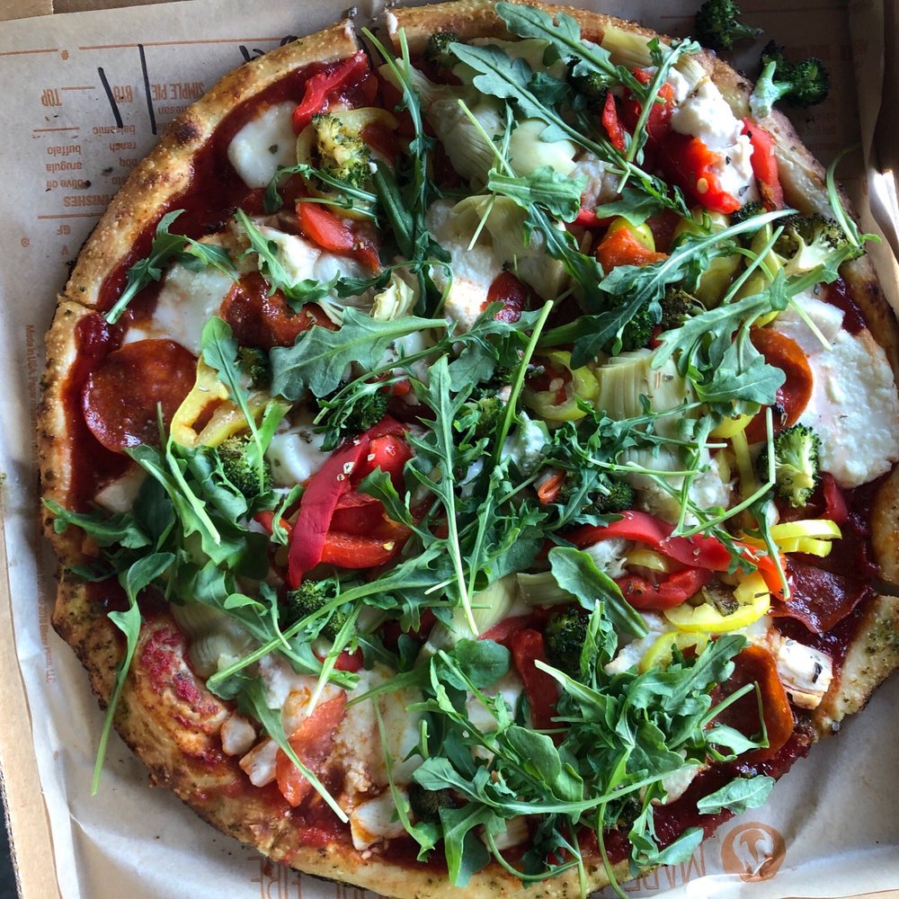 Blaze Pizza - My fave combo pizza. Bonus: for crispy, savory crust, ask for garlic pesto brushed on crust before you get sauce on your pie. - Salad Near Me - Cerritos, California Blaze Pizza - My fave combo pizza. Bonus: for crispy, savory crust, ask for garlic pesto brushed on crust before you get sauce on your pie. - Salad Near Me - Cerritos, California