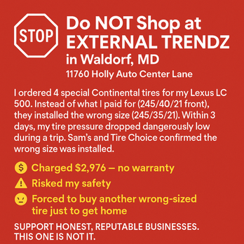 Eternal Trendz Customs - Explains what happened to me from this business - Auto Detailing Near Me - Waldorf, Maryland Eternal Trendz Customs - Explains what happened to me from this business - Auto Detailing Near Me - Waldorf, Maryland
