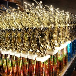 Thompson Trophy - All sports available, school, or custom made holiday trophies