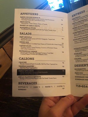 Menu photo 4 Uncle Frankie’s Brick Oven Pizza Brooklyn, NY Menu photo 4 Uncle Frankie’s Brick Oven Pizza Brooklyn, NY
