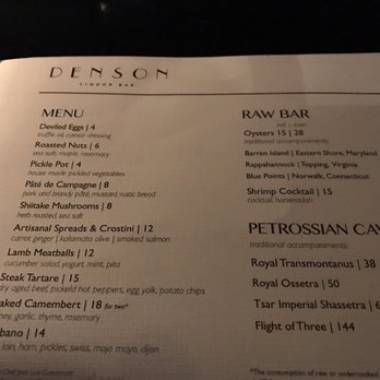 Denson Liquor Bar - Menu - Cocktail Bars Near Me - Washington, DC, District of Columbia