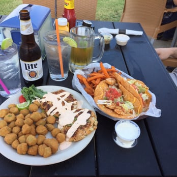 Moondog Seaside Eatery - Absolutely delicious! Husband and I split the shrimp tacos and crab cake dinners. The beer was cold. - Seafood Near Me - Fulton, Texas Moondog Seaside Eatery - Absolutely delicious! Husband and I split the shrimp tacos and crab cake dinners. The beer was cold. - Seafood Near Me - Fulton, Texas