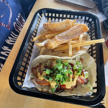 Burgers vs Tacos - Pulled pork and fish & chips taco - Burgers Near Me - San Antonio, Texas