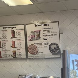 Menu of beverages Menu of beverages