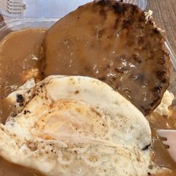 Hana Hawaiian Barbeque - 12. Loco Moco  Egg Choice Sunny Side, Over Easy Over Medium Over Hard. Scrambled $10.25