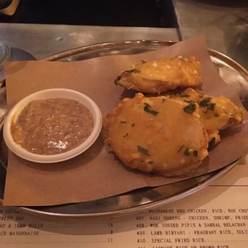 Hawker Hall - Curried potato cakes with lemon and five spice mayo - Asian Fusion Near Me - Windsor, VIC Hawker Hall - Curried potato cakes with lemon and five spice mayo - Asian Fusion Near Me - Windsor, VIC