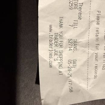 Trader Joe's - Receipt - Grocery Near Me - Vista, California Trader Joe's - Receipt - Grocery Near Me - Vista, California