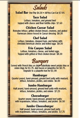 Menu photo 4 Mill Creek Cafe Leakey, TX