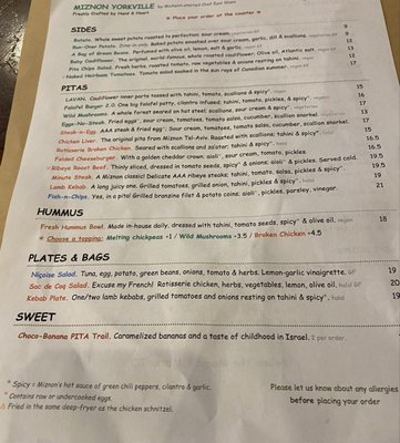 Menu photo 1 Miznon Toronto, ON