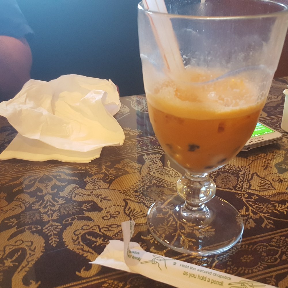 Boun Bistro - Thai iced tea (too good - we forgot to take a pic 'til we were almost done!) - Thai Near Me - Fort Worth, Texas