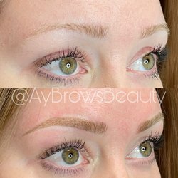 Before and after combo brows