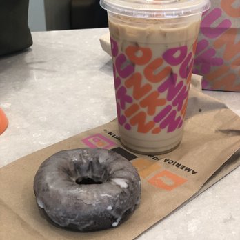 Dunkin' - Chocolate glazed donut and iced dark roast coffee with waaaaayyy to much sugar! - Donuts Near Me - Rancho Cucamonga, California Dunkin' - Chocolate glazed donut and iced dark roast coffee with waaaaayyy to much sugar! - Donuts Near Me - Rancho Cucamonga, California