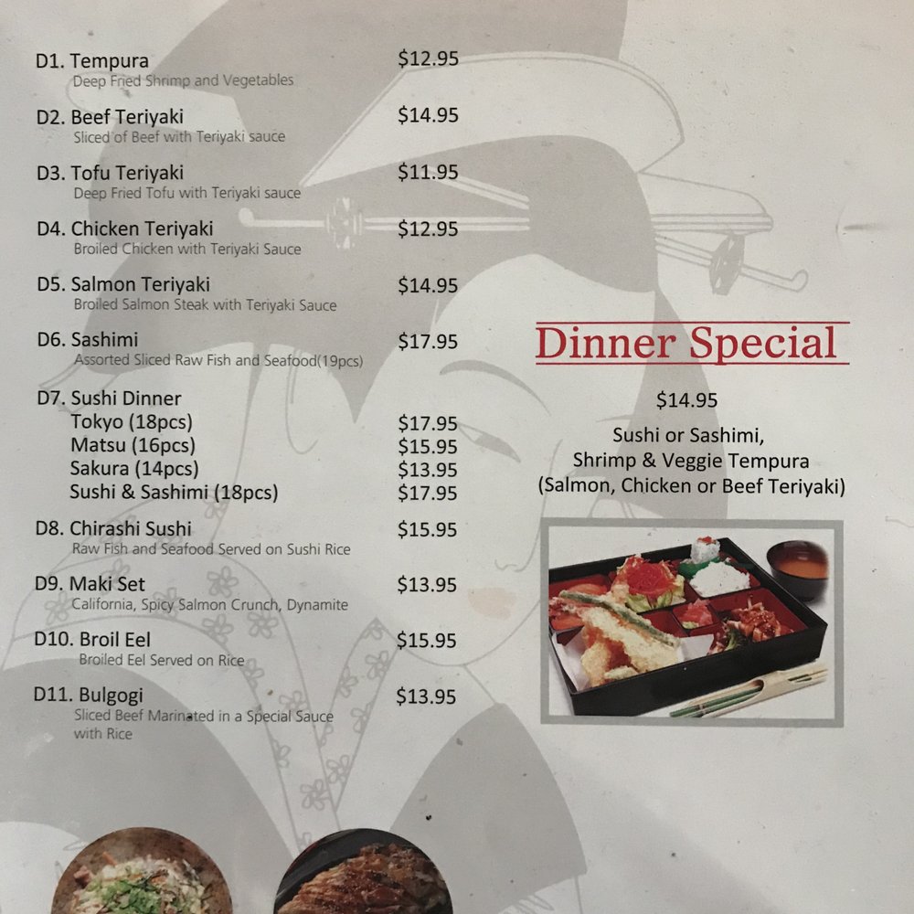 Tokyo Sushi - Manu as of December 2017 - Japanese Near Me - York, Ontario Tokyo Sushi - Manu as of December 2017 - Japanese Near Me - York, Ontario