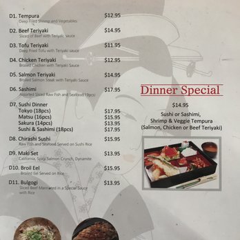 Tokyo Sushi - Manu as of December 2017 - Japanese Near Me - York, Ontario Tokyo Sushi - Manu as of December 2017 - Japanese Near Me - York, Ontario