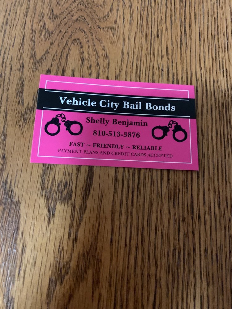 VEHICLE CITY BAIL BONDS Updated August 2024 Flint, Michigan Bail Bondsmen Phone Number