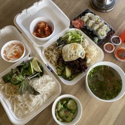 Chicken Pho and all the add-ins. Dol Sot Bi Bim Bap and Kimchi. Avocado Roll. Chicken Pho and all the add-ins. Dol Sot Bi Bim Bap and Kimchi. Avocado Roll.