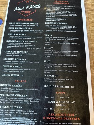 Menu photo 2 Knob & Kettle Restaurant and Lounge Laporte, MN Menu photo 2 Knob & Kettle Restaurant and Lounge Laporte, MN