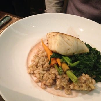Eclipse Kitchen & Bar - The tasteless halibut, with it's equally tasteless neighbours, spinach and carrot. Oatmeal at the bottom was rather random. - New American Near Me - San Francisco, California Eclipse Kitchen & Bar - The tasteless halibut, with it's equally tasteless neighbours, spinach and carrot. Oatmeal at the bottom was rather random. - New American Near Me - San Francisco, California