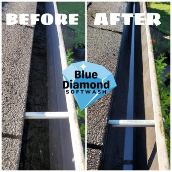 Blue Diamond Softwash - Before and after gutter cleaning. - Gutter Services Near Me Blue Diamond Softwash - Before and after gutter cleaning. - Gutter Services Near Me