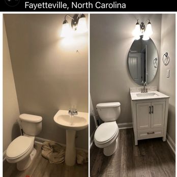 BOB Electrical & Handyman Services - Vanity sink in half bath, giving a more modern look to the bathroom - Electricians Near Me BOB Electrical & Handyman Services - Vanity sink in half bath, giving a more modern look to the bathroom - Electricians Near Me