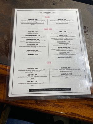 Menu photo 5 Back Alley Bar & Grill Fullerton, CA Menu photo 5 Back Alley Bar & Grill Fullerton, CA