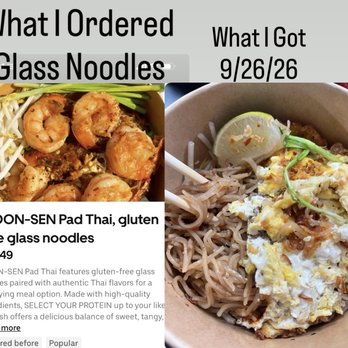 Kaphrao Express - 9/26/26 Can't get through on the phone- posting for staff to see I got the wrong order -NOT GLASS NOODLES Pad Woon Sen like last time - Thai Near Me - Costa Mesa, California