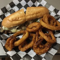 The Hut - Philly Cheese Steak and Onion Rings