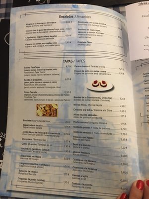 Menu photo 2 Restaurant Pasa Tapas Barcelona, B Menu photo 2 Restaurant Pasa Tapas Barcelona, B