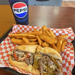 #1 Large Combo Philly Cheesesteak with Cajun Fries