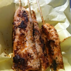 Yellow Lunch Box Food Truck - Blacken chicken on a stick.... Loved how spicy it was