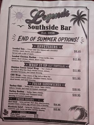 Menu photo 2 Legends Southside Bar Richmond, IN Menu photo 2 Legends Southside Bar Richmond, IN