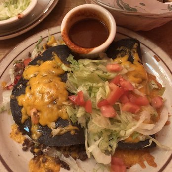 The Shed - Blue corn beef taco and cheese enchilada.  Nothing special - New Mexican Cuisine Near Me - Santa Fe, New Mexico