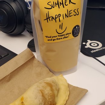 787 Coffee - Dulce de Leche Latte with a Chicken Empanada - Coffee Roasteries Near Me - New York, New York