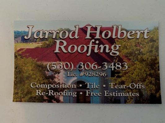 Jarrod Holbert Roofing Logo