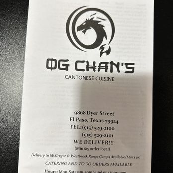OG Chan's - Cool - Cantonese Near Me - El Paso, Texas