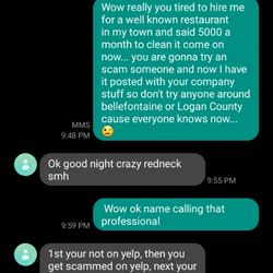 Bertie's Cleaning - Text messages