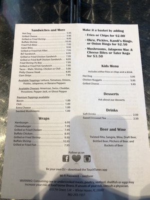 Menu photo 8 The Twisted Prop Bar & Grille Winter Haven, FL