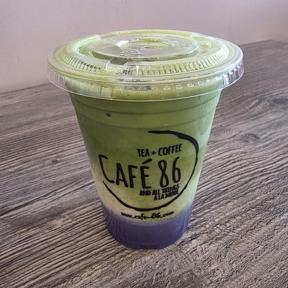 Cafe 86 - Ube matcha latte - Desserts Near Me - Tustin, California