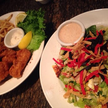 BJ's Restaurant & Brewhouse - Fish & chips and Santa Fe Salad - Pizza Near Me - Modesto, California