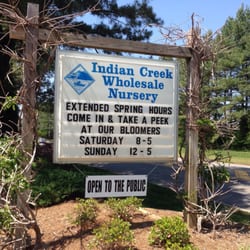 Indian Creek Wholesale Nursery - Sign on Slaughter Road.