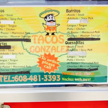Tacos El Gordo - a menu for a mexican restaurant - Food Trucks Near Me