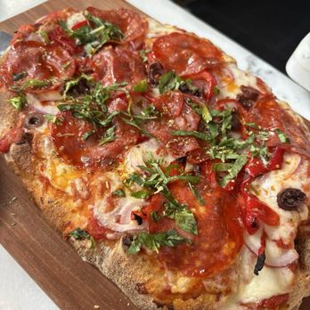 Pinsa Rossa - Spicy Soppressata Pinsa ($23) - Italian Near Me - San Francisco, California Pinsa Rossa - Spicy Soppressata Pinsa ($23) - Italian Near Me - San Francisco, California