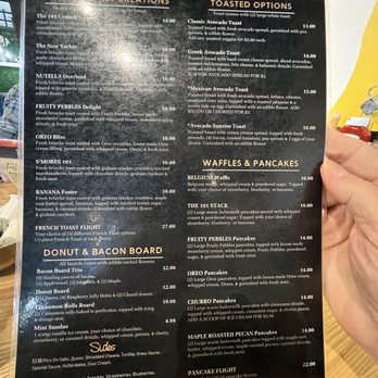 Toast 101 - One-half of the large menu - Breakfast & Brunch Near Me - Tucson, Arizona