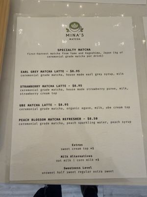 Menu photo 7 Mina’s Matcha Seattle, WA