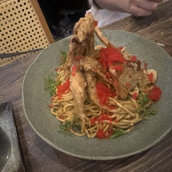Saigon Social - Garlic Noodles with Soft Shell Crab - Vietnamese Near Me - New York, New York Saigon Social - Garlic Noodles with Soft Shell Crab - Vietnamese Near Me - New York, New York