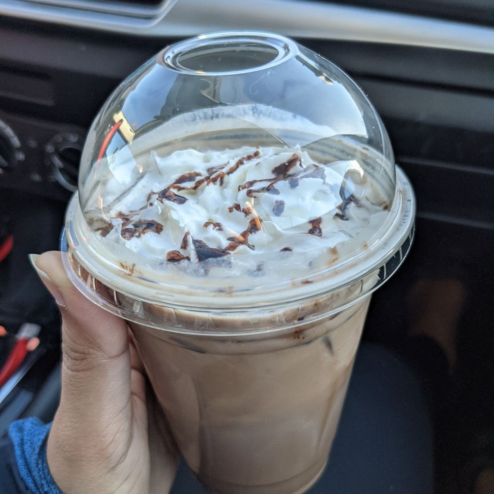 Cafe Milo - Iced dark chocolate mocha (+Whipping cream) - American Near Me - Ames, Iowa Cafe Milo - Iced dark chocolate mocha (+Whipping cream) - American Near Me - Ames, Iowa