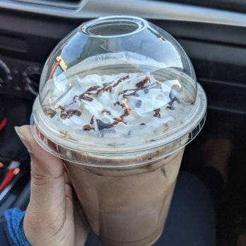 Cafe Milo - Iced dark chocolate mocha (+Whipping cream) - American Near Me - Ames, Iowa