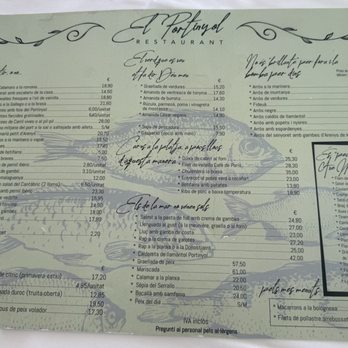 Portinyol - Menu - Spanish Near Me - Arenys de Mar, B Portinyol - Menu - Spanish Near Me - Arenys de Mar, B